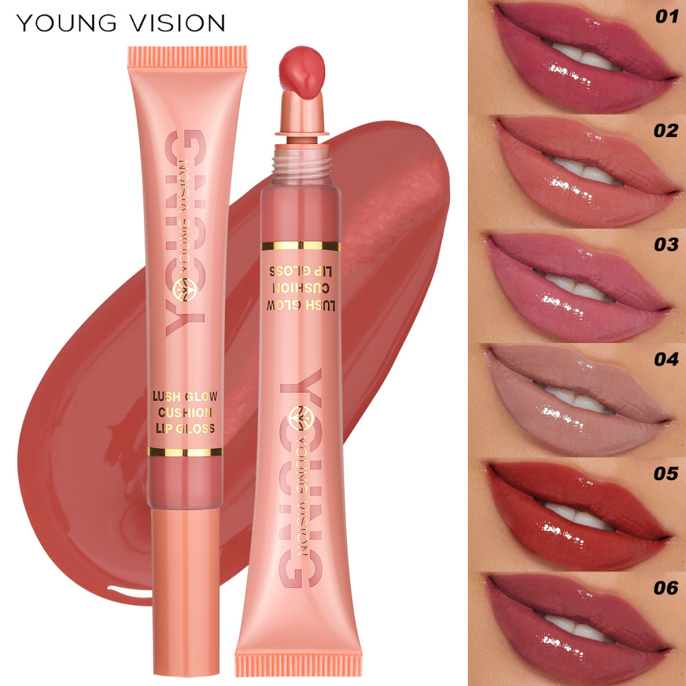 YOUNG VISION液体水光亮面唇彩 毛绒刷头挤压唇彩 唇釉