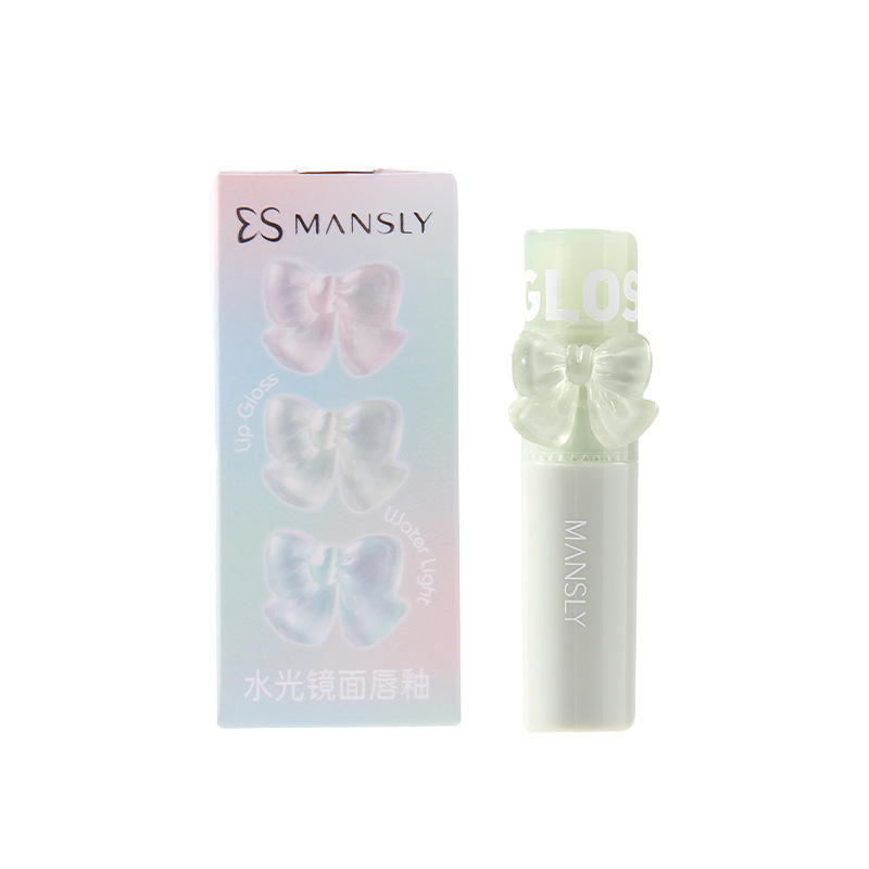 MANSLY清新蝴蝶结水光镜面唇釉显白显嫩不易掉色持久学生党唇彩