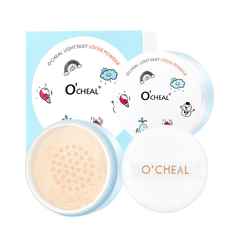 OCHEAL卡通空气定妆散粉饼自然遮瑕防水控油蜜粉提亮肤色隐形毛孔