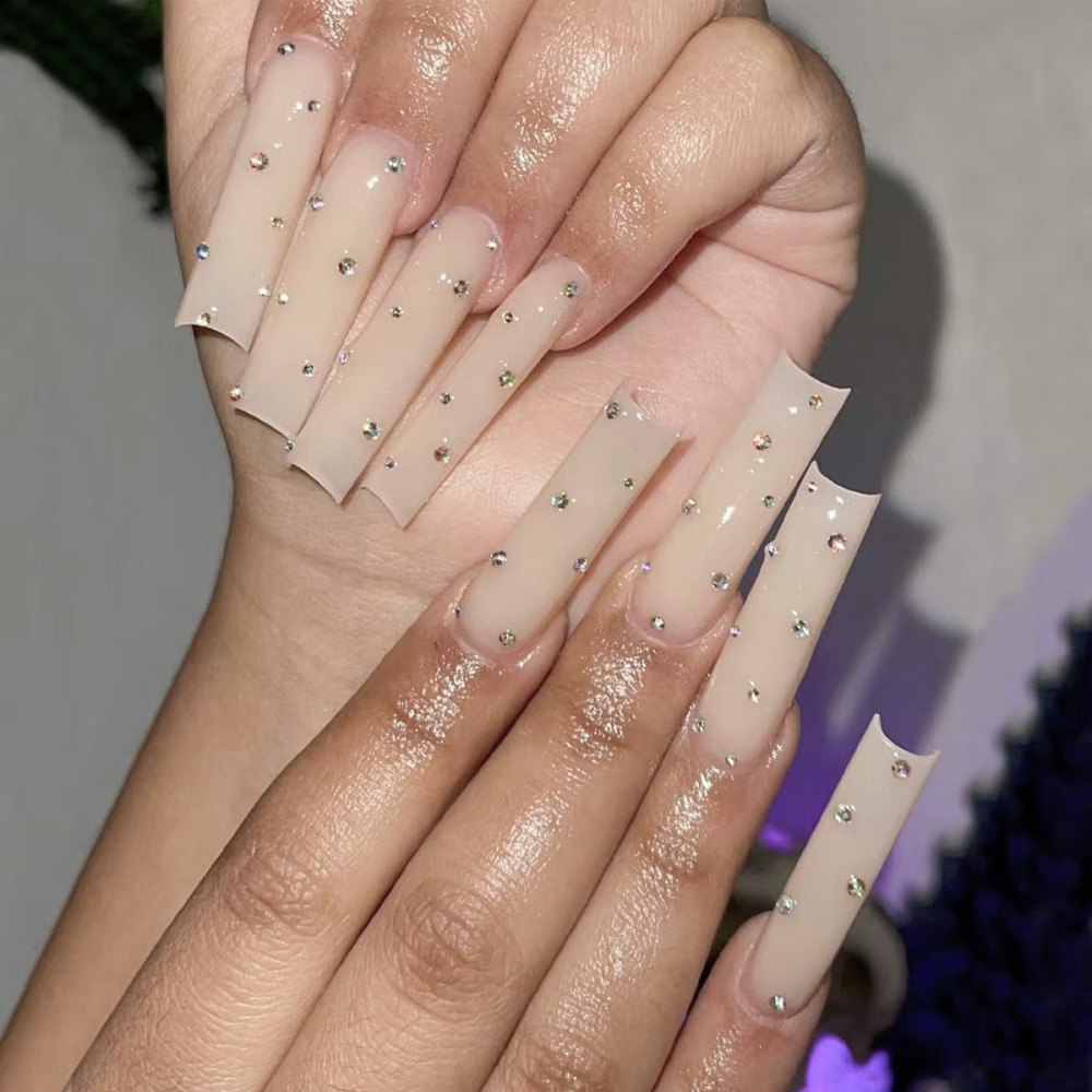 穿戴甲长水管甲片跨境美甲贴片水钻穿戴式美甲贴片press on nails