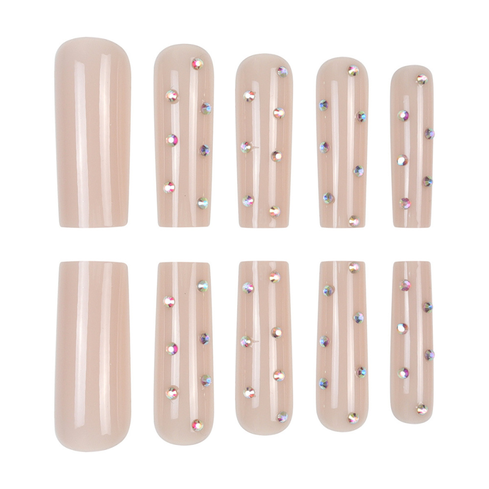 穿戴甲长水管甲片跨境美甲贴片水钻穿戴式美甲贴片press on nails