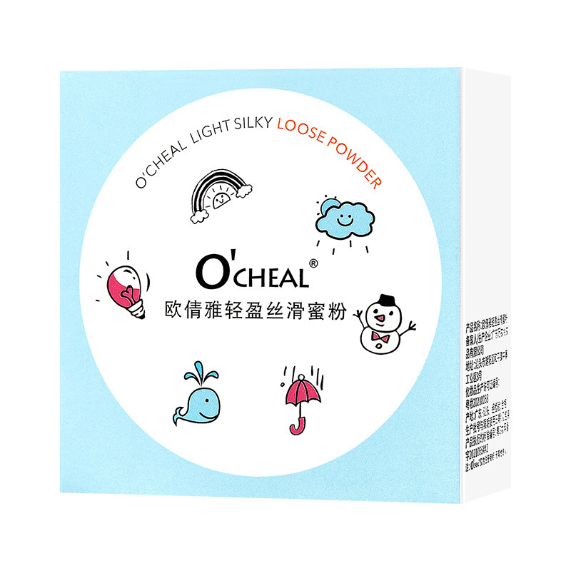 OCHEAL卡通空气定妆散粉饼自然遮瑕防水控油蜜粉提亮肤色隐形毛孔
