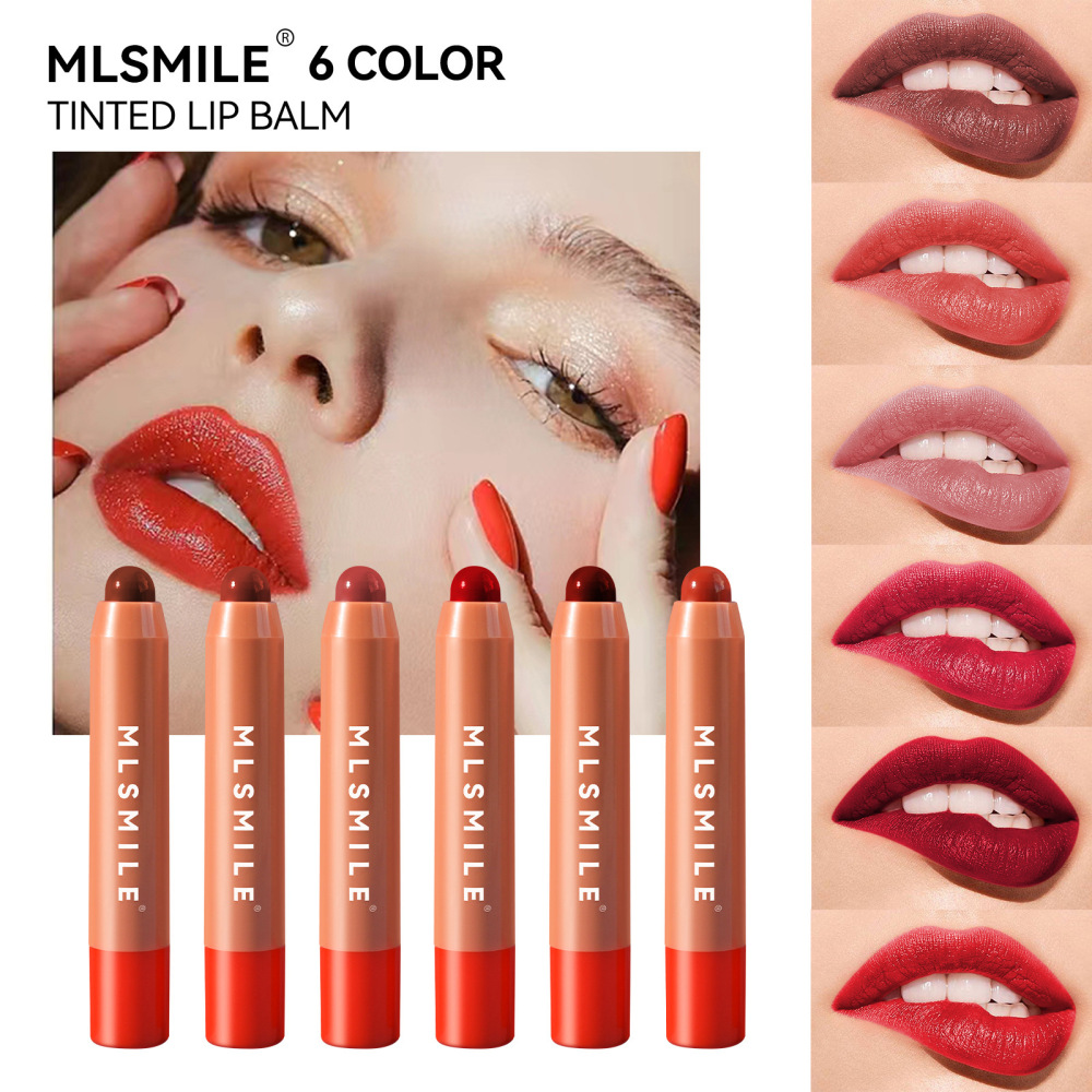 MLSMILE  有色保湿唇膏唇颊两用六色润唇膏 口红笔