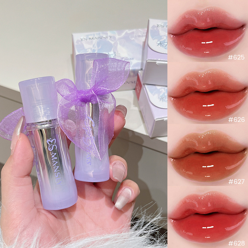 MANSLY水光镜面唇釉清透质地不易卡纹持妆显嫩显白平价唇釉学生女