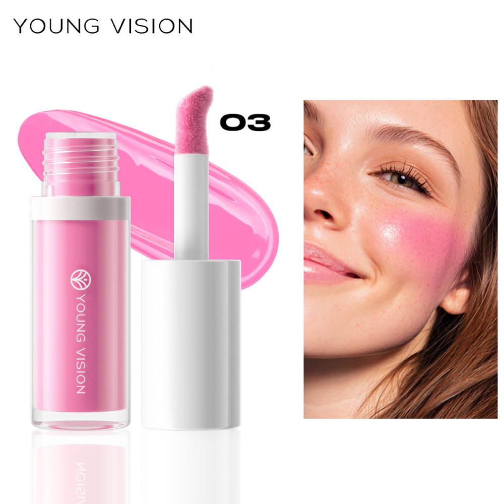 YOUNG VISION 5色哑光液体腮红丝滑自然胭脂眼影口红一体腮红液