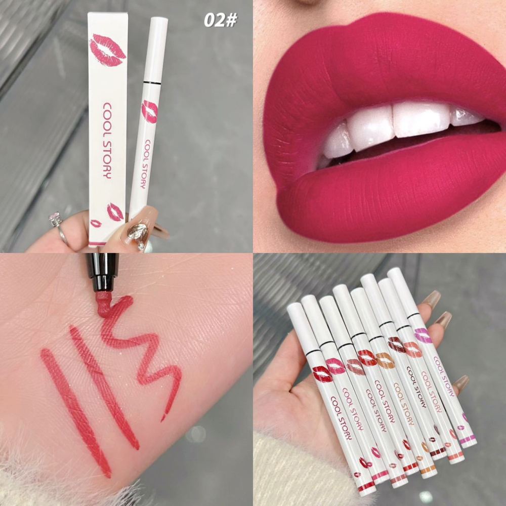 coolstory唇线哑光液体口红笔速干不沾杯唇彩固色唇釉持久防水汗
