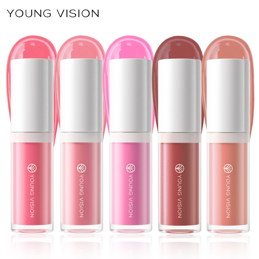 YOUNG VISION 5色哑光液体腮红丝滑自然胭脂眼影口红一体腮红液