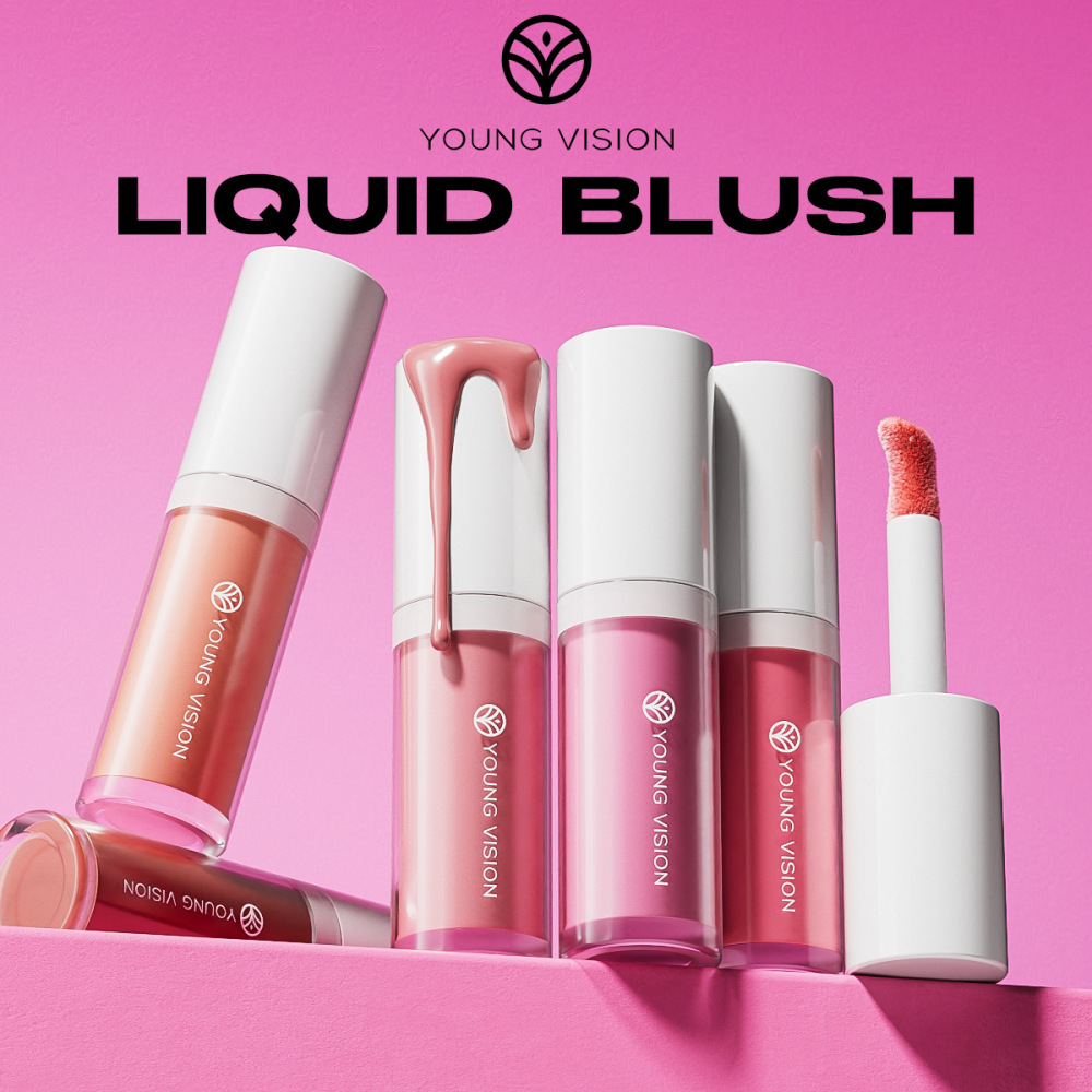 YOUNG VISION 5色哑光液体腮红丝滑自然胭脂眼影口红一体腮红液