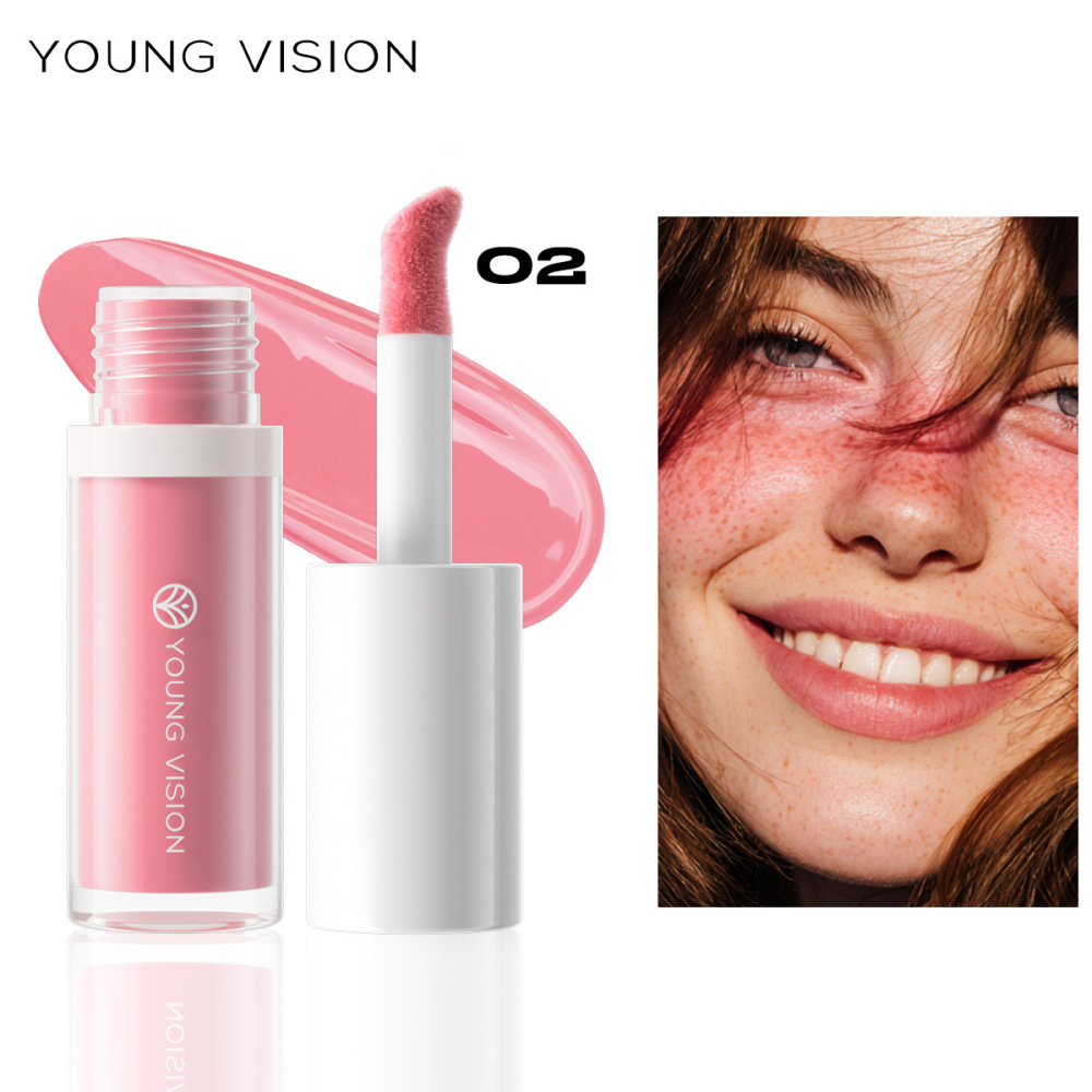 YOUNG VISION 5色哑光液体腮红丝滑自然胭脂眼影口红一体腮红液