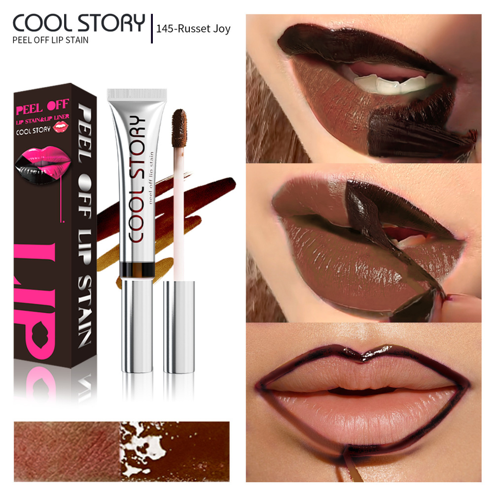 coolstory撕拉唇釉 哑光不沾杯可剥离唇线口红 持久留色唇彩跨境
