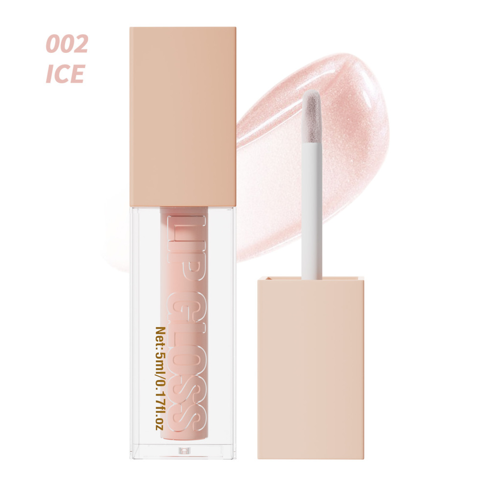 Hellokiss八色镜面水光唇彩 水润保湿细闪珠光唇釉Temu跨境热卖