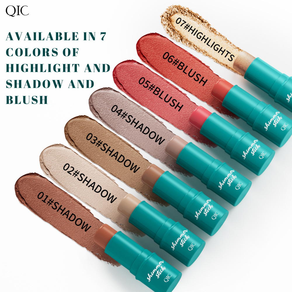 QIC琦妮彩多功能化妆棒立体脸部修饰轮廓高光阴影腮红修容棒跨境