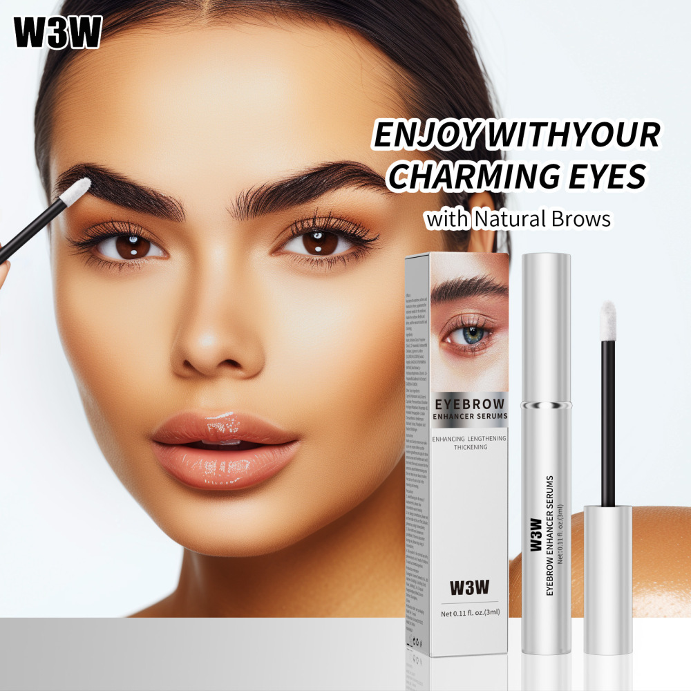 跨境亚马逊彩妆W3W眉毛液乌黑浓密Eyebrow Enhancer SerumsTK热卖