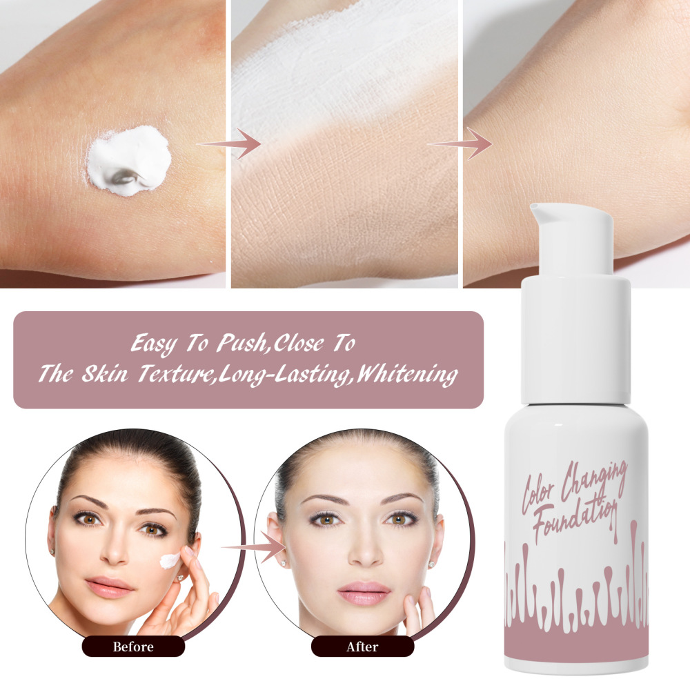 Hellokiss温变肤色粉底液清透服帖定妆Color changing foundation