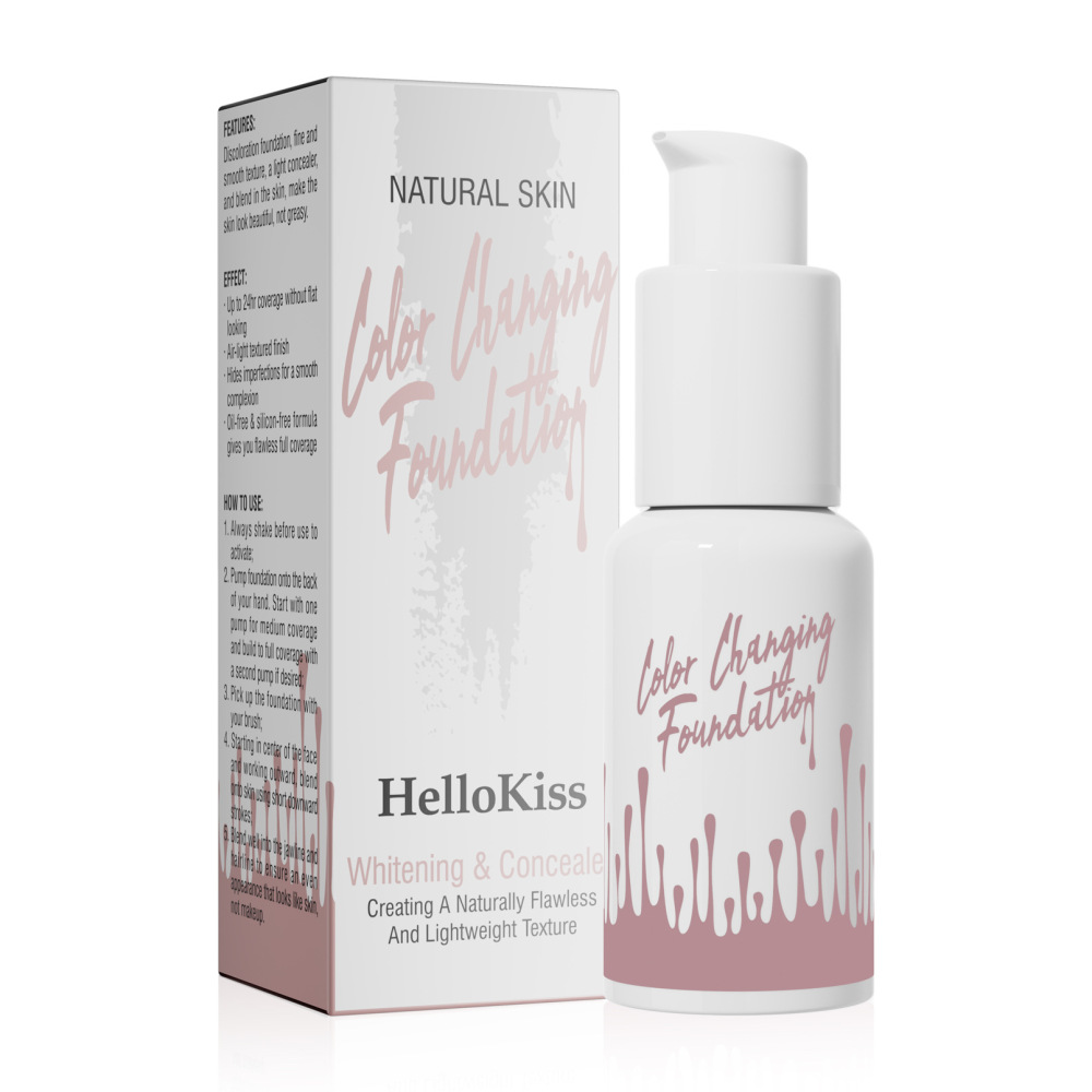 Hellokiss温变肤色粉底液清透服帖定妆Color changing foundation