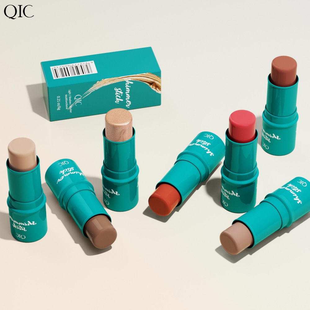 QIC琦妮彩多功能化妆棒立体脸部修饰轮廓高光阴影腮红修容棒跨境