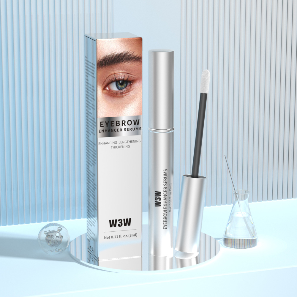 跨境亚马逊彩妆W3W眉毛液乌黑浓密Eyebrow Enhancer SerumsTK热卖