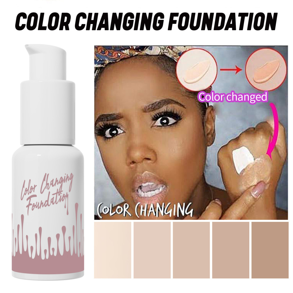 Hellokiss温变肤色粉底液清透服帖定妆Color changing foundation