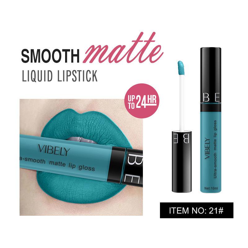 VIBELY 29-Color Matte Lip Gloss in Round Tube