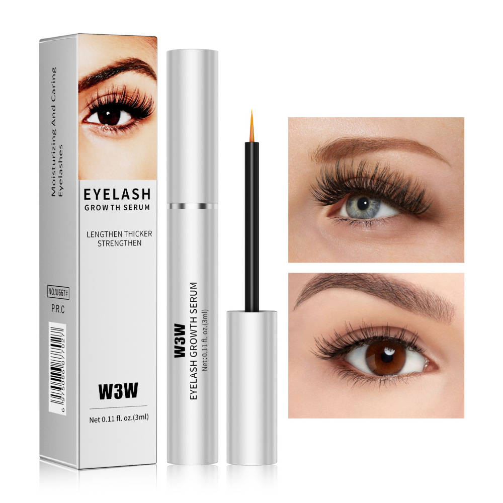 跨境亚马逊彩妆W3W眉毛液乌黑浓密Eyebrow Enhancer SerumsTK热卖