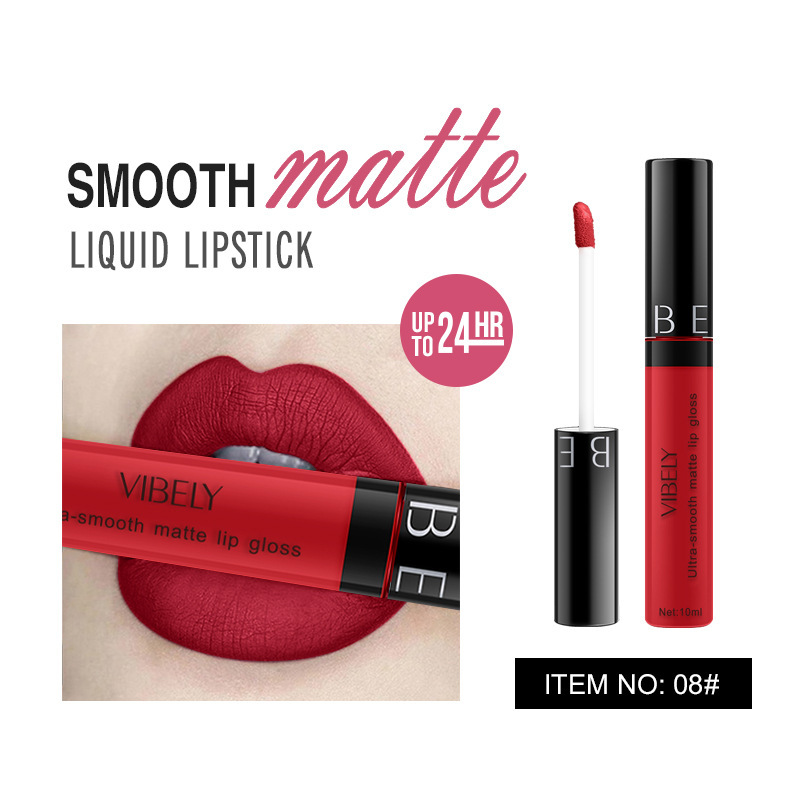 VIBELY 29-Color Matte Lip Gloss in Round Tube
