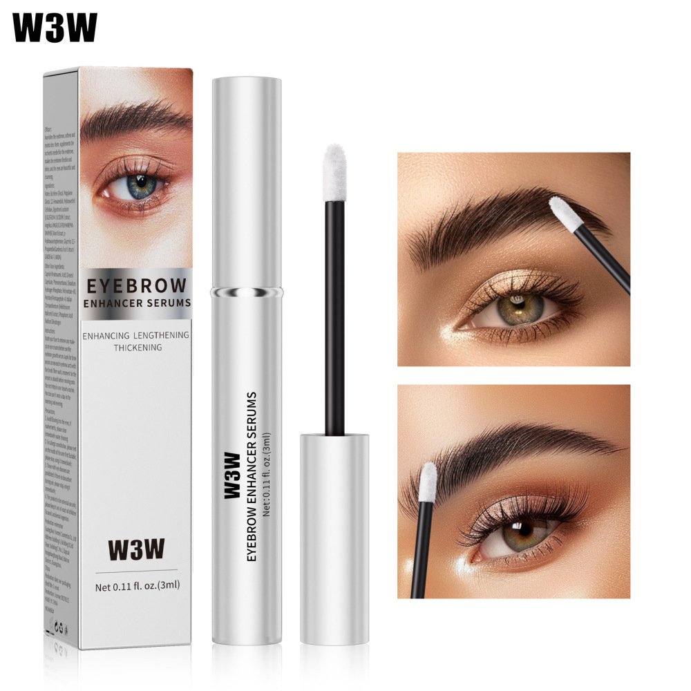 跨境亚马逊彩妆W3W眉毛液乌黑浓密Eyebrow Enhancer SerumsTK热卖