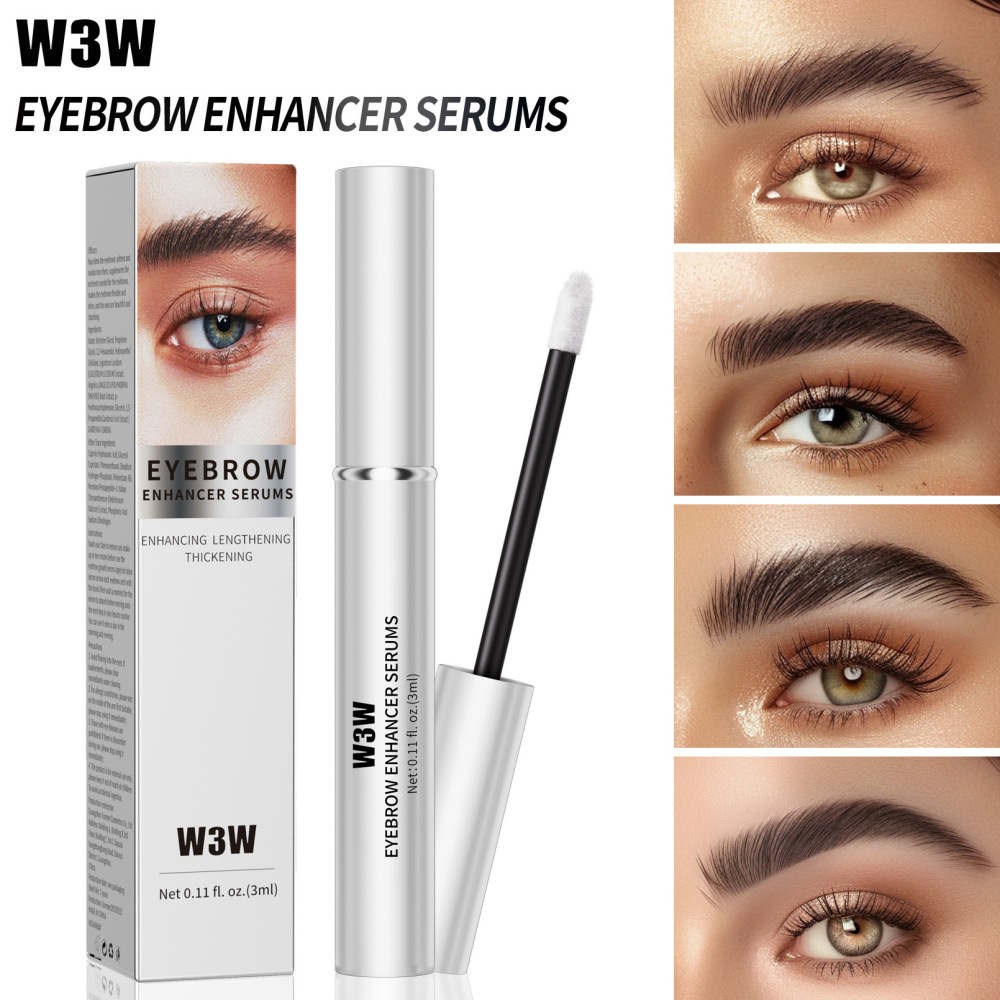 跨境亚马逊彩妆W3W眉毛液乌黑浓密Eyebrow Enhancer SerumsTK热卖