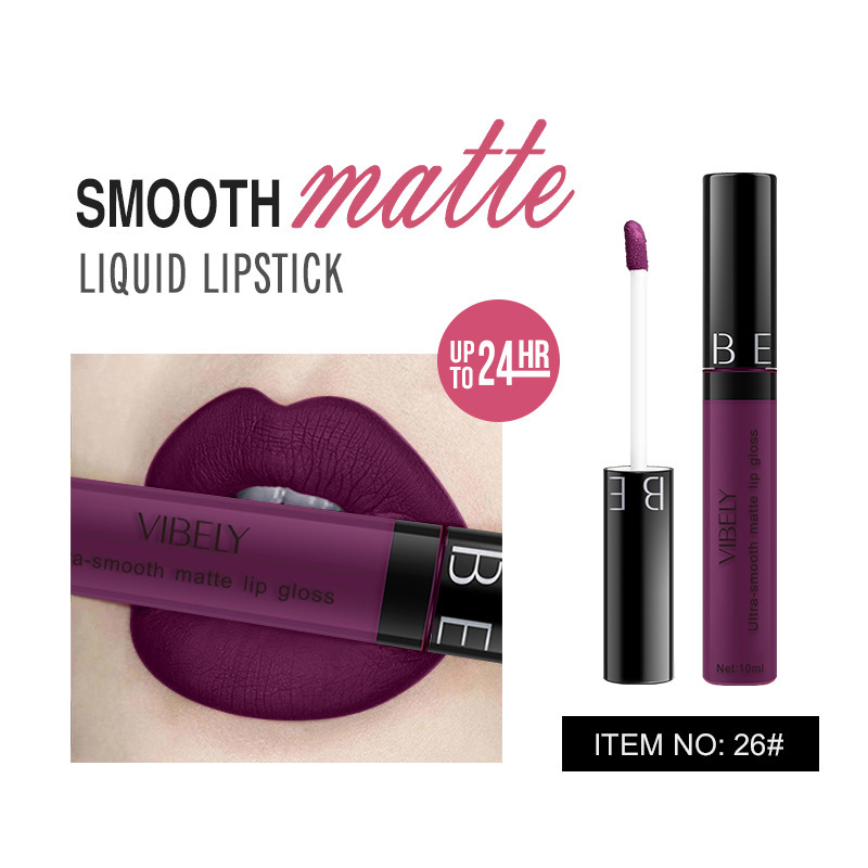 VIBELY 29-Color Matte Lip Gloss in Round Tube