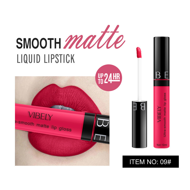 VIBELY 29-Color Matte Lip Gloss in Round Tube