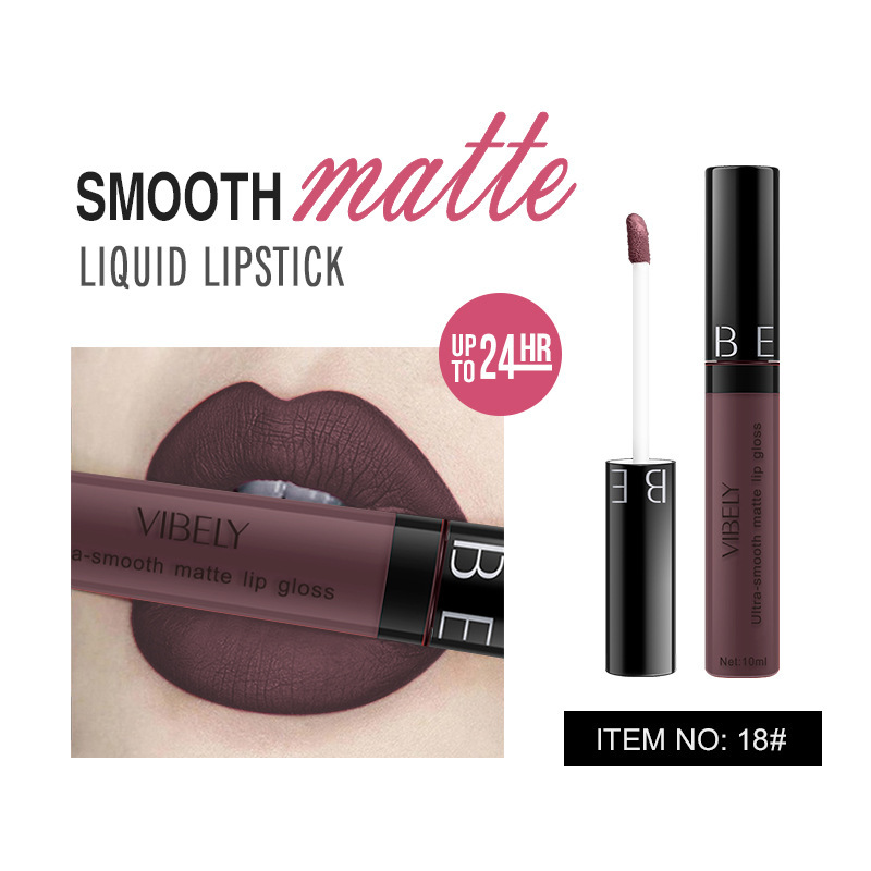 VIBELY 29-Color Matte Lip Gloss in Round Tube