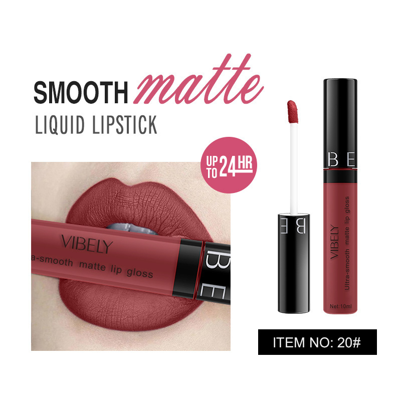 VIBELY 29-Color Matte Lip Gloss in Round Tube