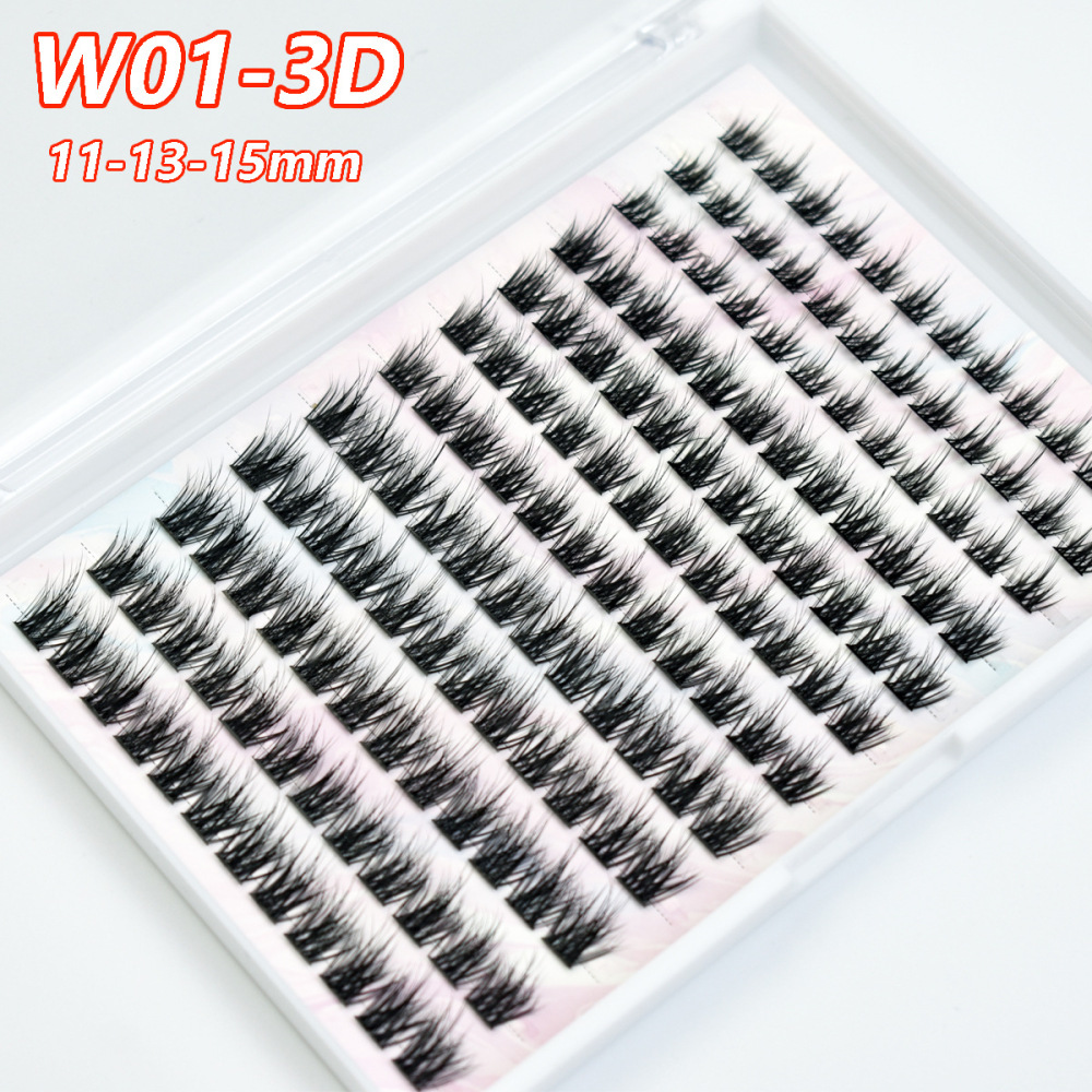 跨境外贸亚马逊欧美12排DIY分段朵毛假睫毛30D 60D 80D蓬松假睫毛