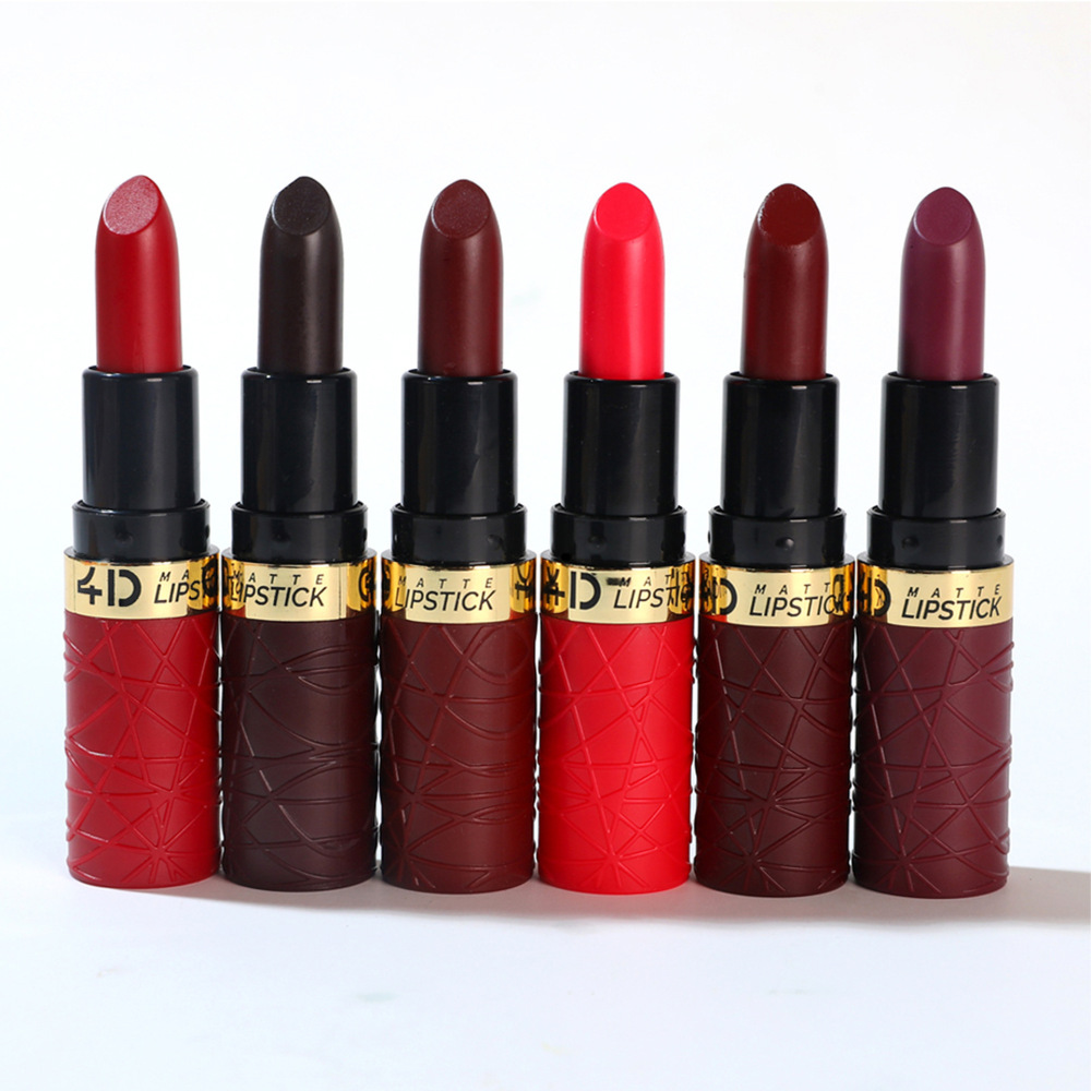 哑光口红6支装跨境12色豆沙色裸色丝滑Matte lipstick套装批发