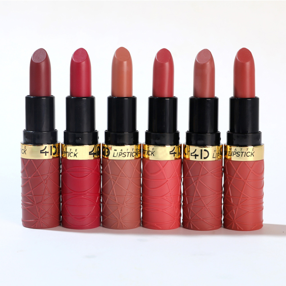哑光口红6支装跨境12色豆沙色裸色丝滑Matte lipstick套装批发