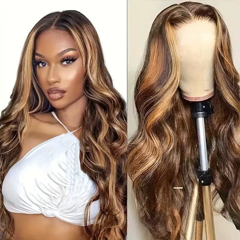 前蕾丝假发 女长发中分长卷发自然蓬松日常全头套Front lace wig