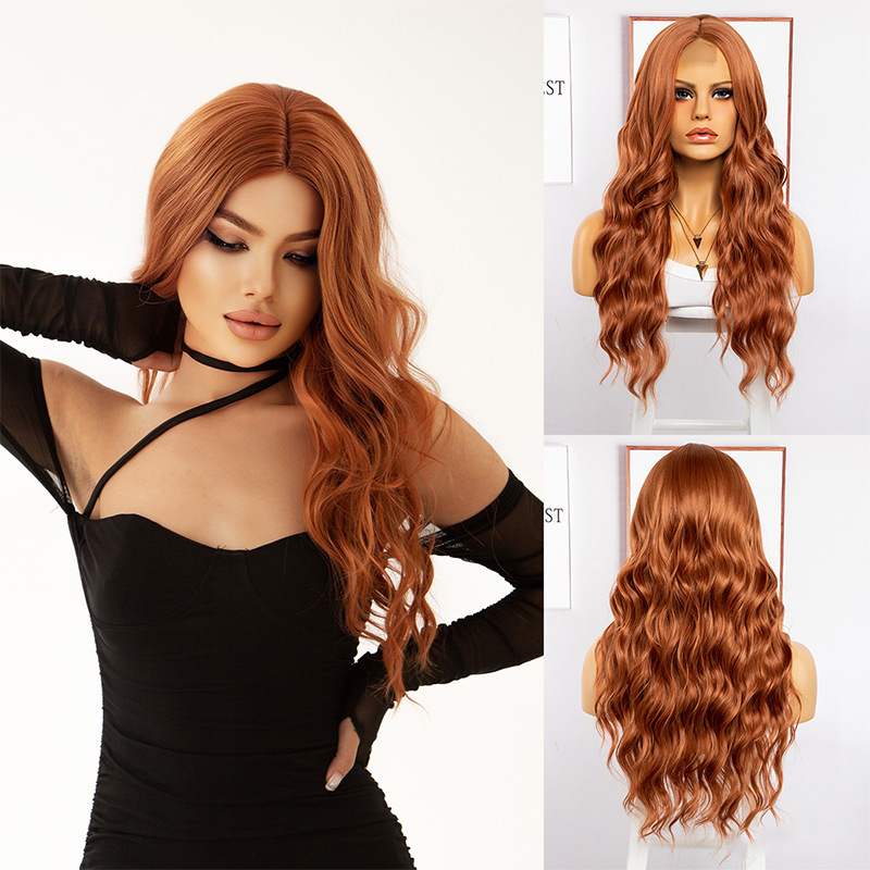 亚马逊新品欧美长卷发假发女 hair wigs前蕾丝化纤lace假发头套