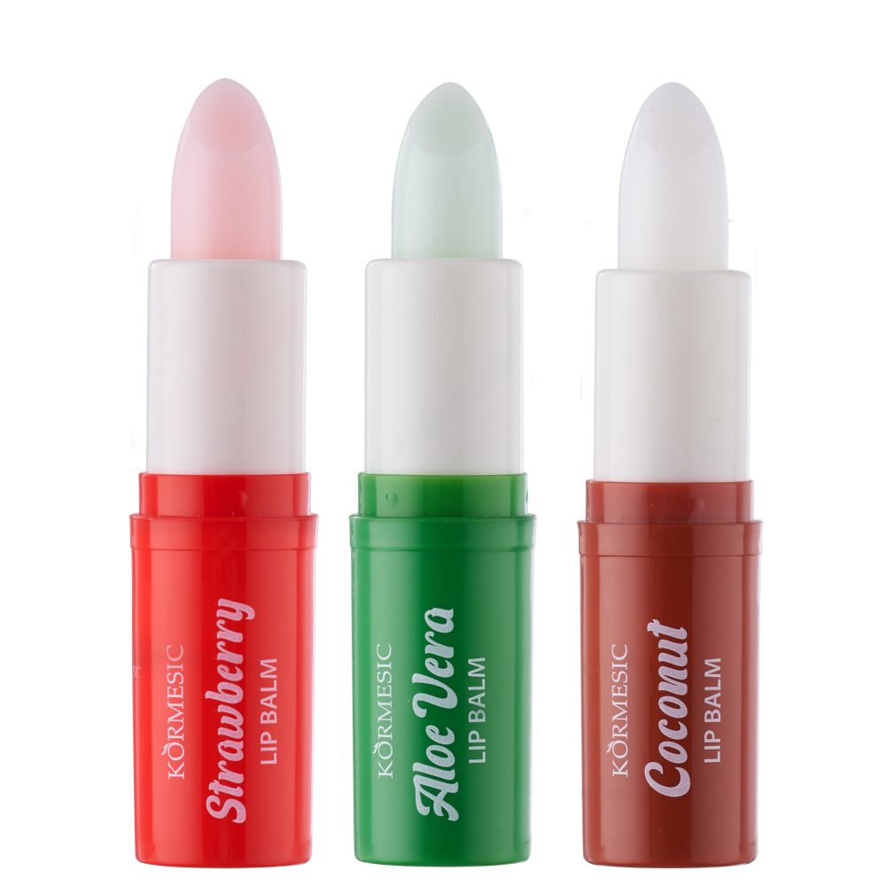 KORMESIC全英文水果味润唇膏lipsticks呵护补水防干裂唇部护理