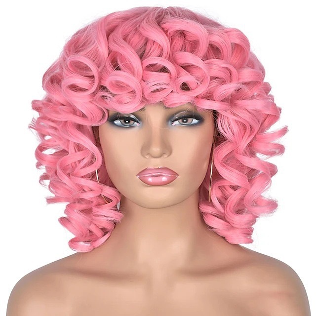 短卷发拉美卷假发整顶黑人烫假发化纤头套 Short Afro Curly Wigs