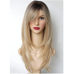 Side-swept bangs with a short, layered curly cut