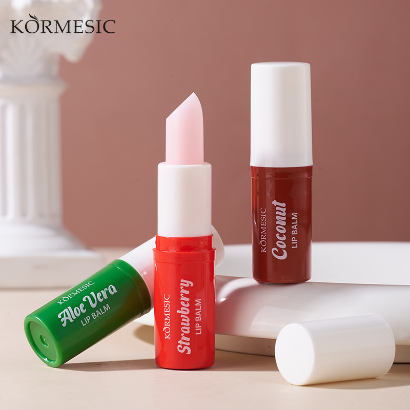 KORMESIC全英文水果味润唇膏lipsticks呵护补水防干裂唇部护理
