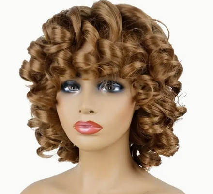 短卷发拉美卷假发整顶黑人烫假发化纤头套 Short Afro Curly Wigs