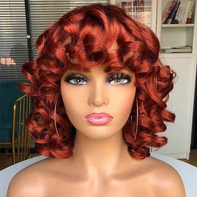短卷发拉美卷假发整顶黑人烫假发化纤头套 Short Afro Curly Wigs