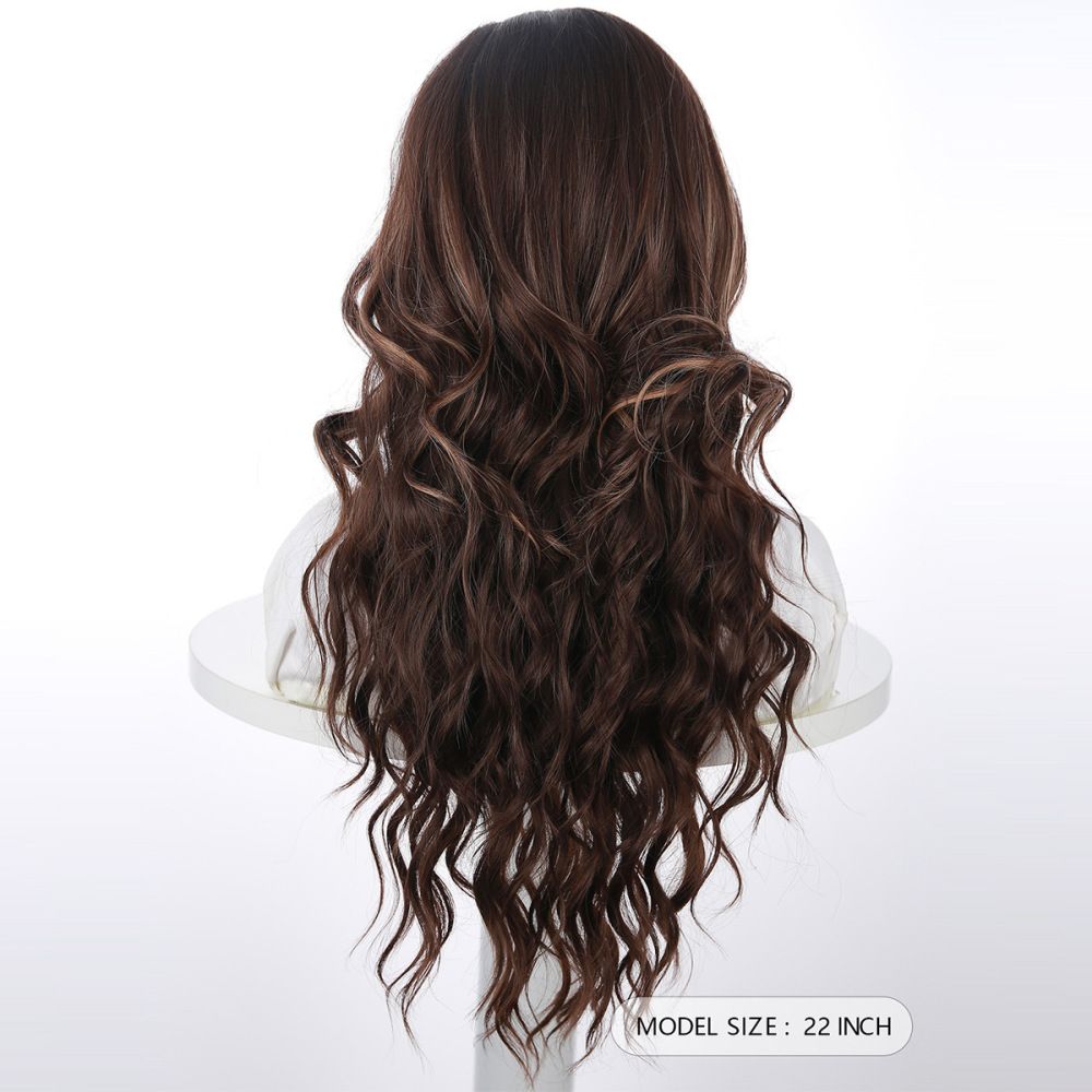 亚马逊新品欧美长卷发假发女 hair wigs前蕾丝化纤lace假发头套