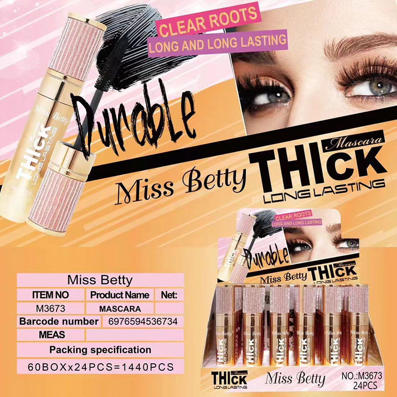 MissBetty新款外贸跨境浓密卷翘防水睫毛膏彩妆批发Mascara cream