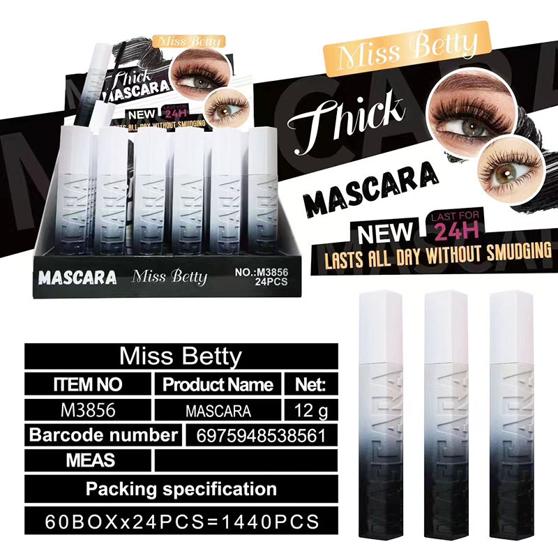 MissBetty新款外贸跨境浓密卷翘防水睫毛膏彩妆批发Mascara cream