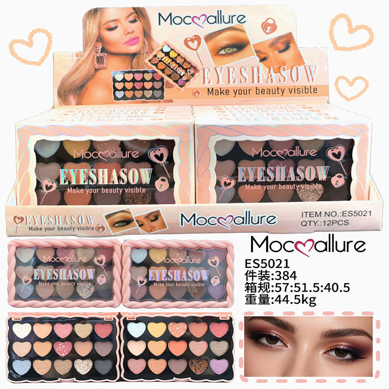 Mocoallure新款外贸跨境多色眼影盘珠光哑光腮红高光眼影义乌彩妆
