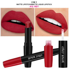 12#Matte lipstick + non-stick lip gloss 2-in-1