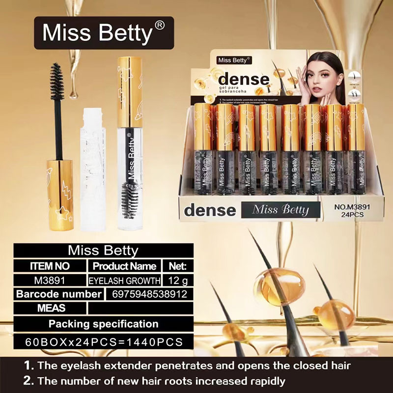 MissBetty外贸跨境专供睫毛纤长透明睫毛液自然浓密加长睫毛膏