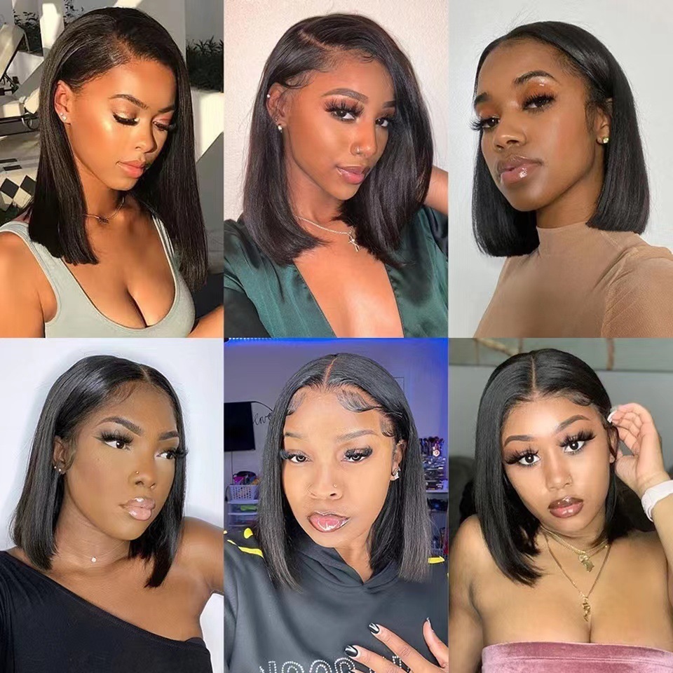 bob human hair wigs body wave 前蕾丝假发鲍勃假发短发波波头套