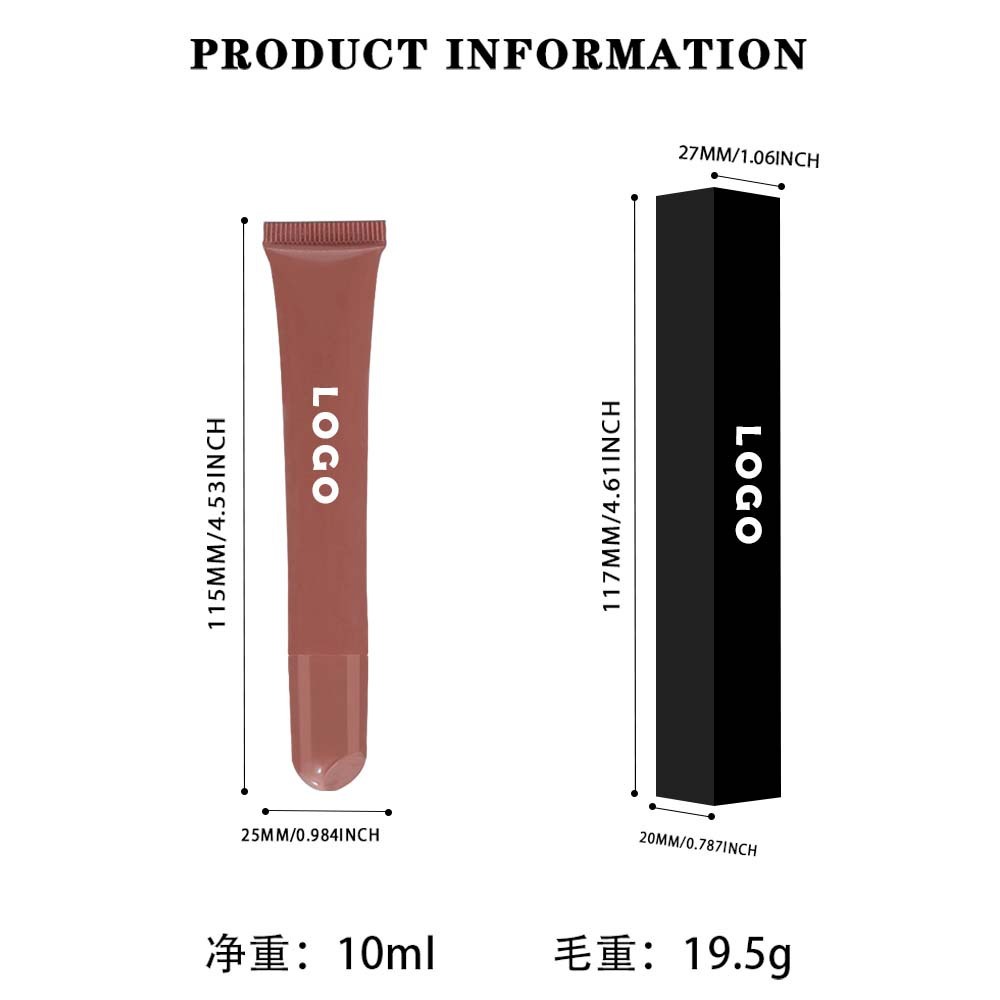 跨境现货定制无LOGO丰唇嘟嘟唇水光镜面唇冻唇油唇彩唇蜜唇釉